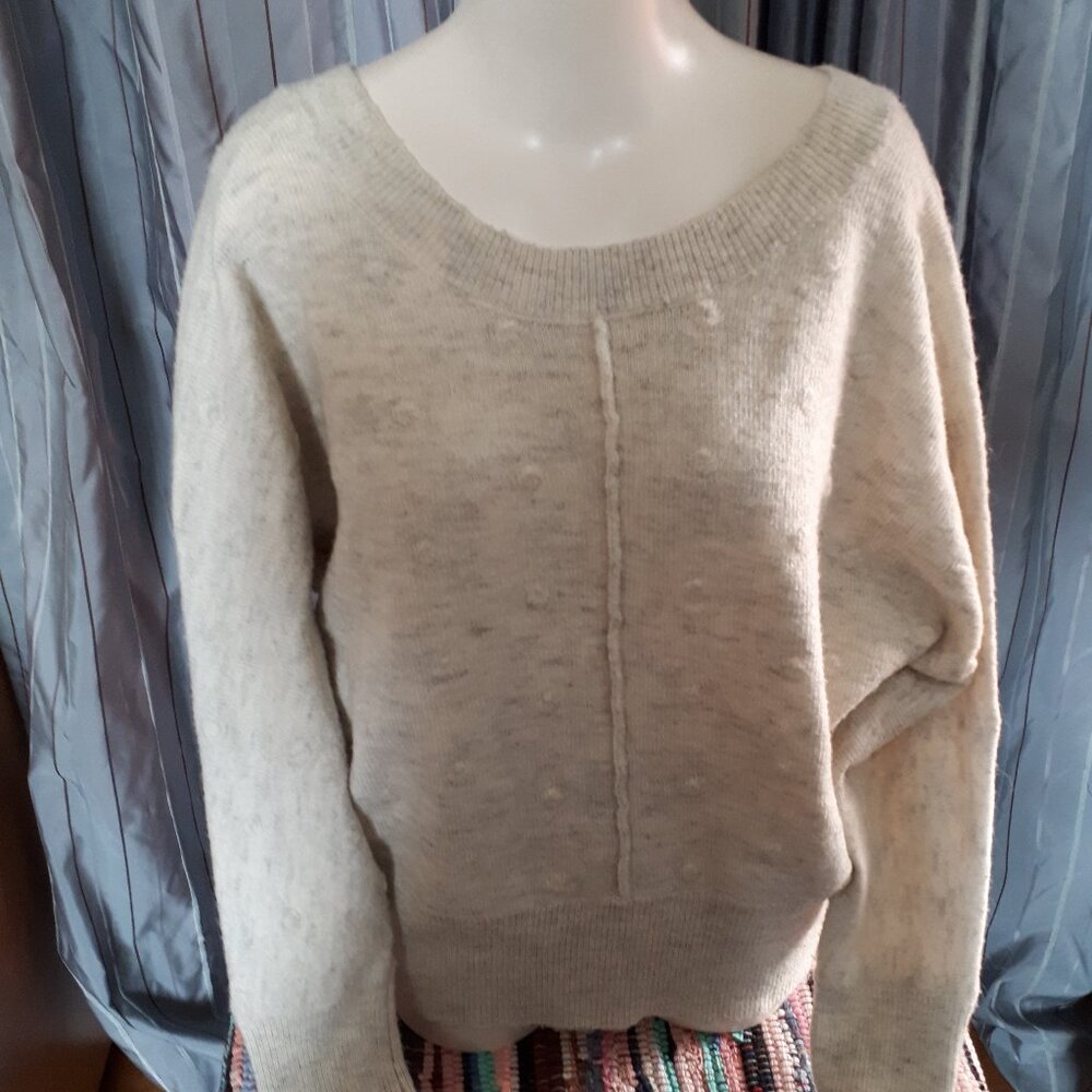 Sweater - Sz. L - William Rast - Ivory/Grey - Alpaca Blend
